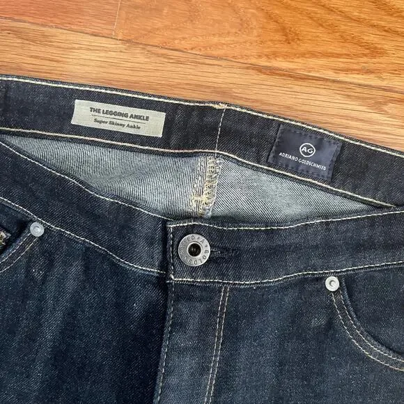 AG Adriano Goldschmied Womens 27R Legging Jeans Dark Wash Super Skinny Ankle - Picture 4 of 10